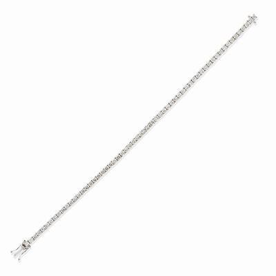 Bracciale tennis in oro bianco 18k con diamanti taglio brillante