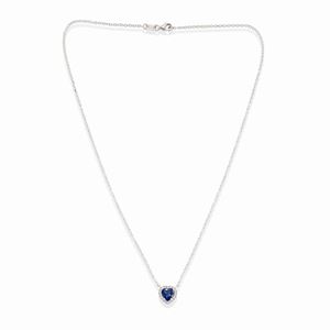 A 18k white gold, sapphire and diamond pendant