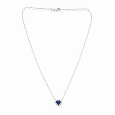 Pendente con zaffiro, oro bianco 18k, ct 1,49