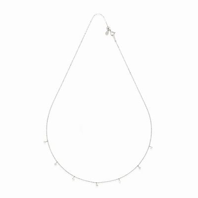 Collana con diamanti, oro bianco 18k