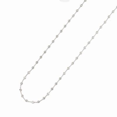 Collana in oro bianco 18k con diamanti, ct 6,00