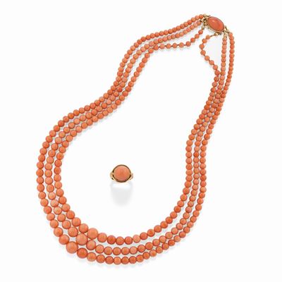 Collana e Anello con Corallo