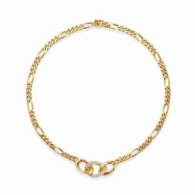 Collana in oro bicolore 18k con diamanti