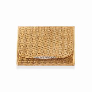 A 18k two-color gold and diamond small bag