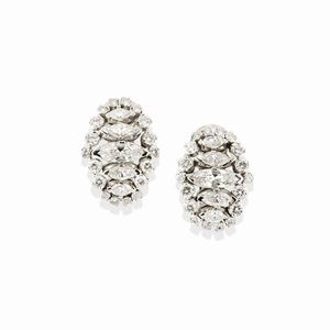 A 18k white gold and diamond earrings, Abate, with box