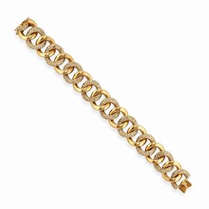 A 18k yellow gold and diamond bracelet, Cusi, with box