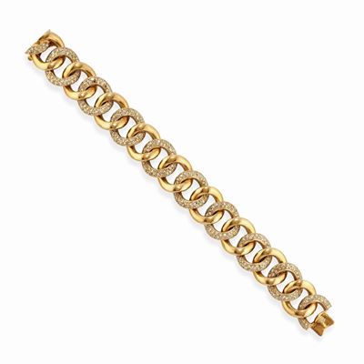 Bracciale in oro giallo 18k con diamanti taglio huit-huit