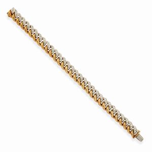 A 18k two-color gold and diamond bracelet