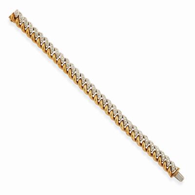 Bracciale in oro bicolore 18k con diamanti taglio brillante