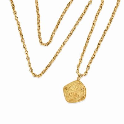 Collana in oro giallo 18k con pendente stilizzato