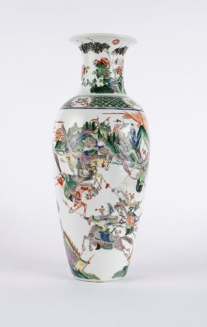 Vaso in porcellana Famiglia Verde. Cina, fine dinastia Qing