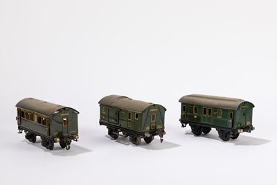 Serie di 3 vagoncini Märklin 17250, 17260 e 17260 PO, giocattoli d'epoca