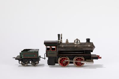 Locomotiva a vapore GBN Bing con tender, Germania, cm 28