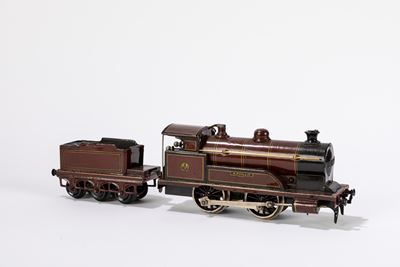 Locomotiva Bing Apollo con tender, Germania, cm 28