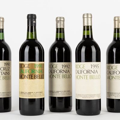 Verticale Ridge Vineyards Monte Bello 1990-1999 (5 Bt)