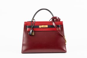 cm 28 Tricolor Box Leather 28 cm Kelly Sellier Bag