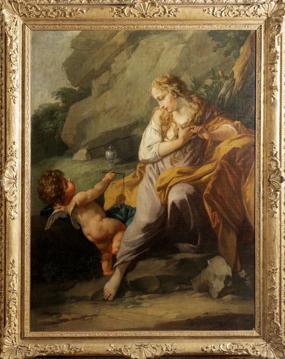 Scuola Emiliana, Fine Secolo XVII - Inizio Secolo XVIII - Maddalena Penitente con Angioletto