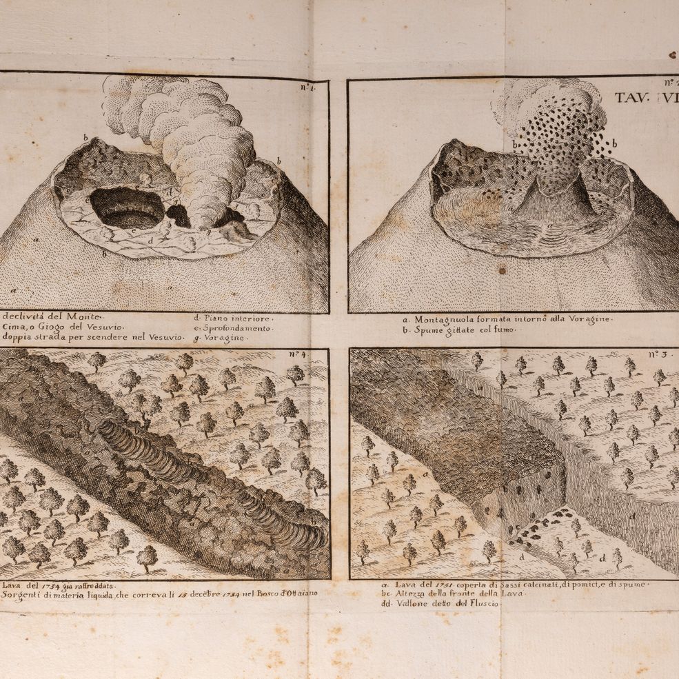 Giovanni Maria della Torre - Storia e fenomeni del Vesuvio, 1755, prima edizione con 8 tavole inc...