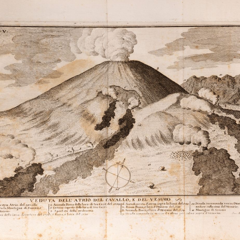 Giovanni Maria della Torre - Storia e fenomeni del Vesuvio, 1755, prima edizione con 8 tavole inc...