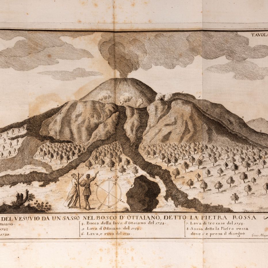 Giovanni Maria della Torre - Storia e fenomeni del Vesuvio, 1755, prima edizione con 8 tavole inc...