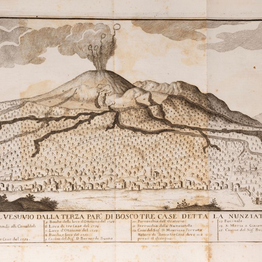 Giovanni Maria della Torre - Storia e fenomeni del Vesuvio, 1755, prima edizione con 8 tavole inc...