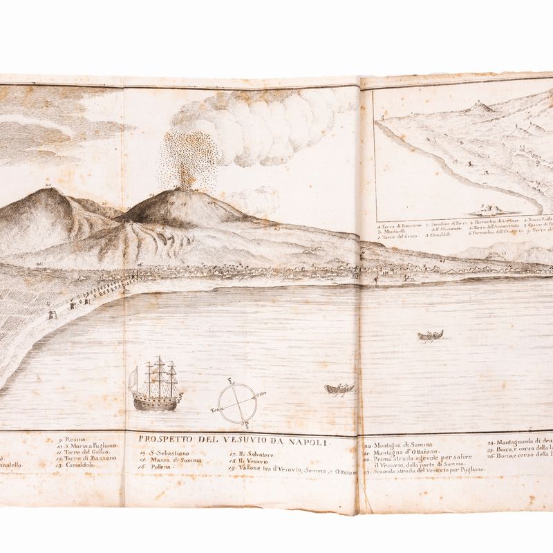 Giovanni Maria della Torre - Storia e fenomeni del Vesuvio, 1755, prima edizione con 8 tavole inc...