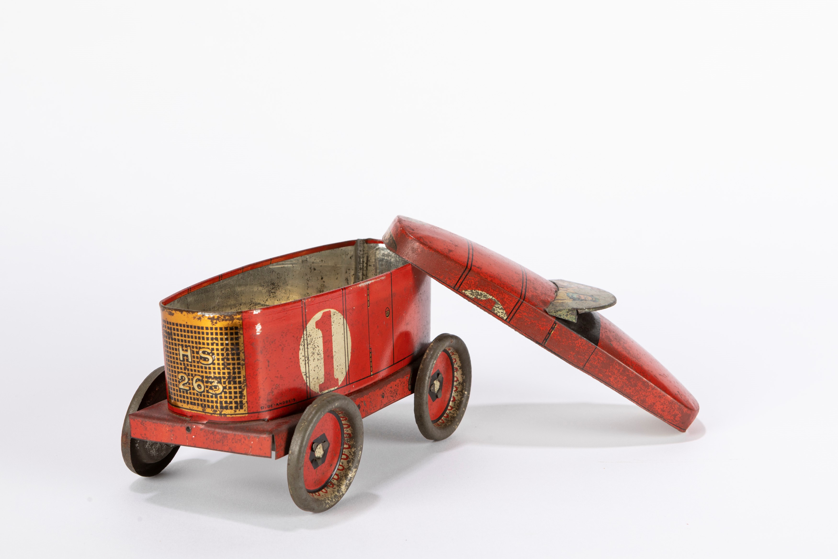 De Andreis Marseille - Scatola di biscotti a forma di automobile, latta, Francia