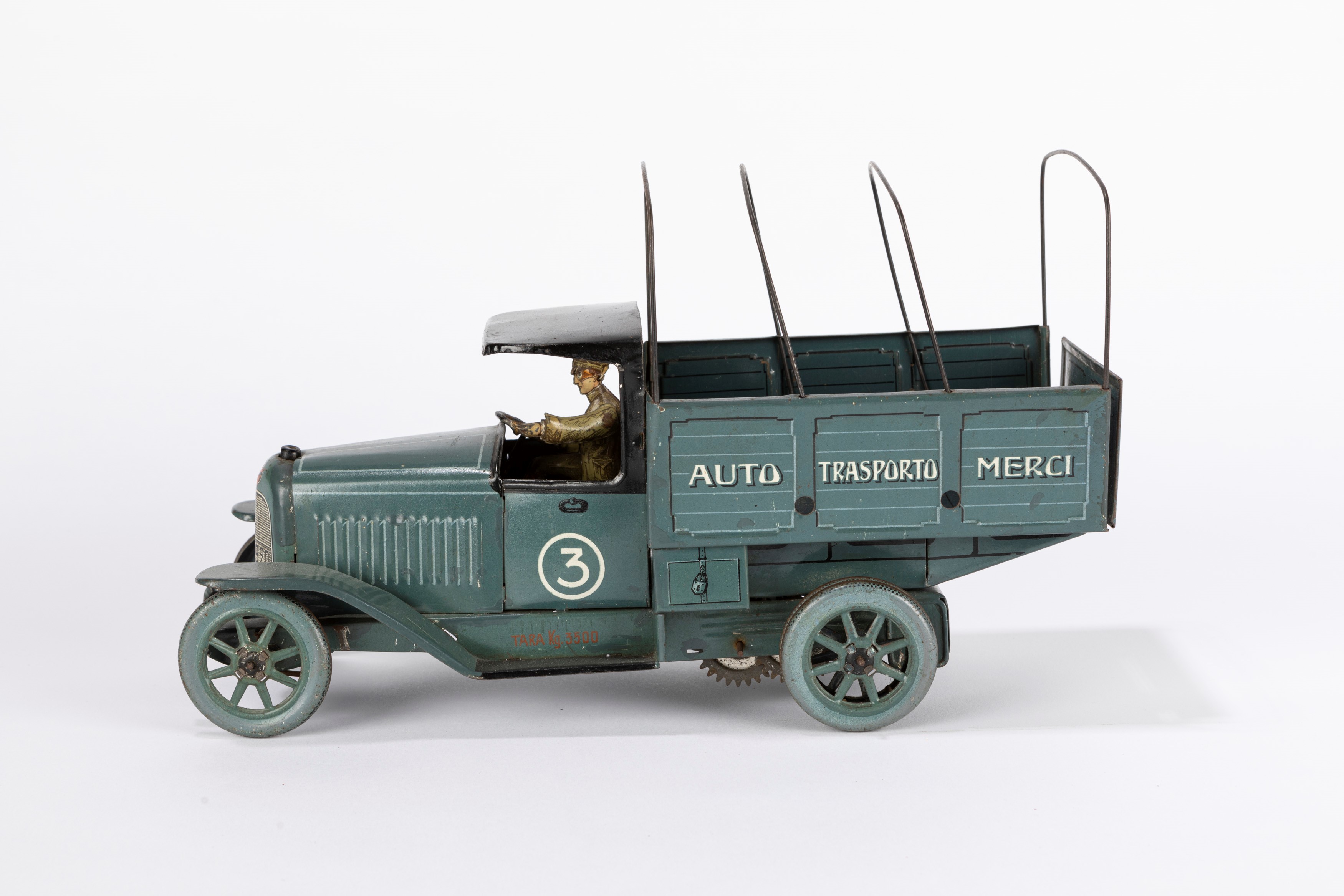 Metalgraf - Camion in latta a molla con ruote a razze, Italia, cm 29
