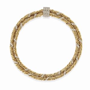 A 18k two-color gold and diamond chocker, Pomellato