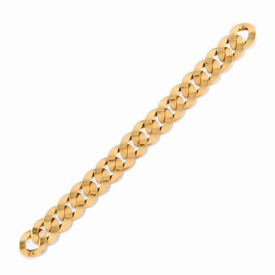 Bracciale in oro giallo 18k con maglia piatta ad anelli