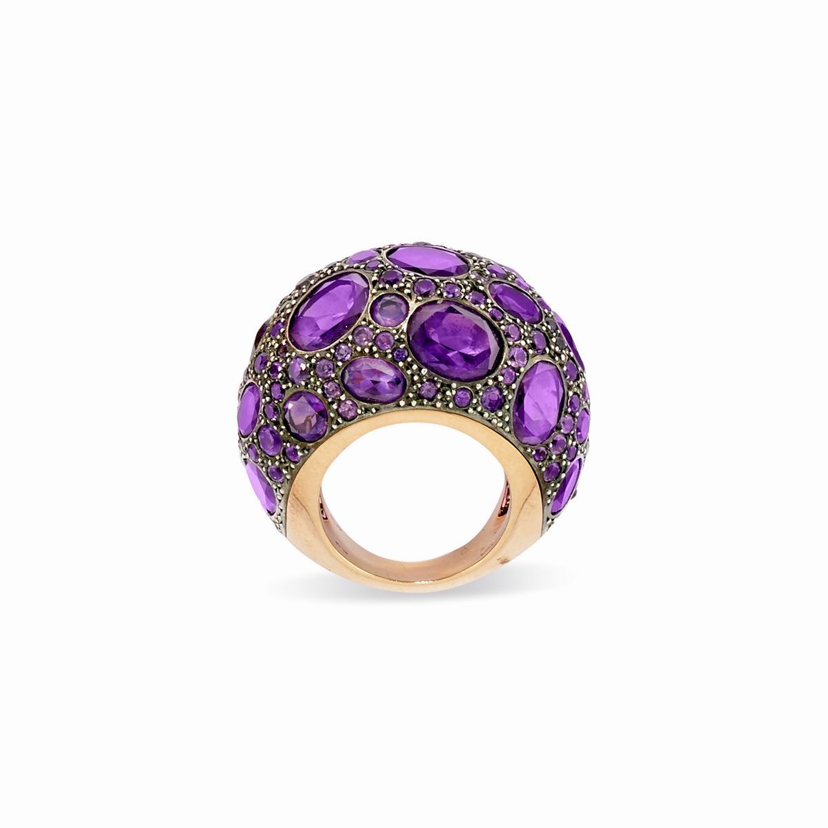 Pomellato - Anello con ametiste, oro giallo 18k e argento 925