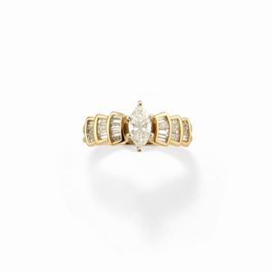 A 18k yellow gold and diamond ring