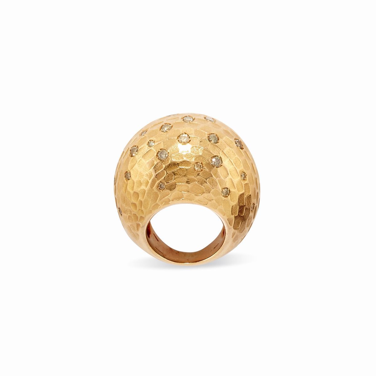 Pomellato - Anello in oro giallo 18k, collezione 'Duna', con diamanti brown