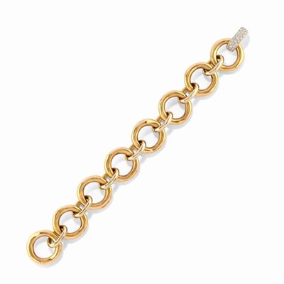 Bracciale in oro bicolore 18k con chiusura in diamanti