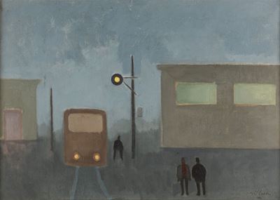 Ferrovia, olio su tela