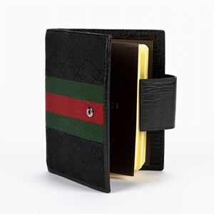 GG canvas and leather noted holder