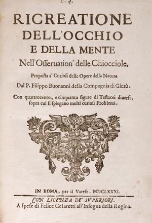  Filippo Bonanni - Ricreatione dell'occhio e della mente nell'osservationi delle Chiocciole