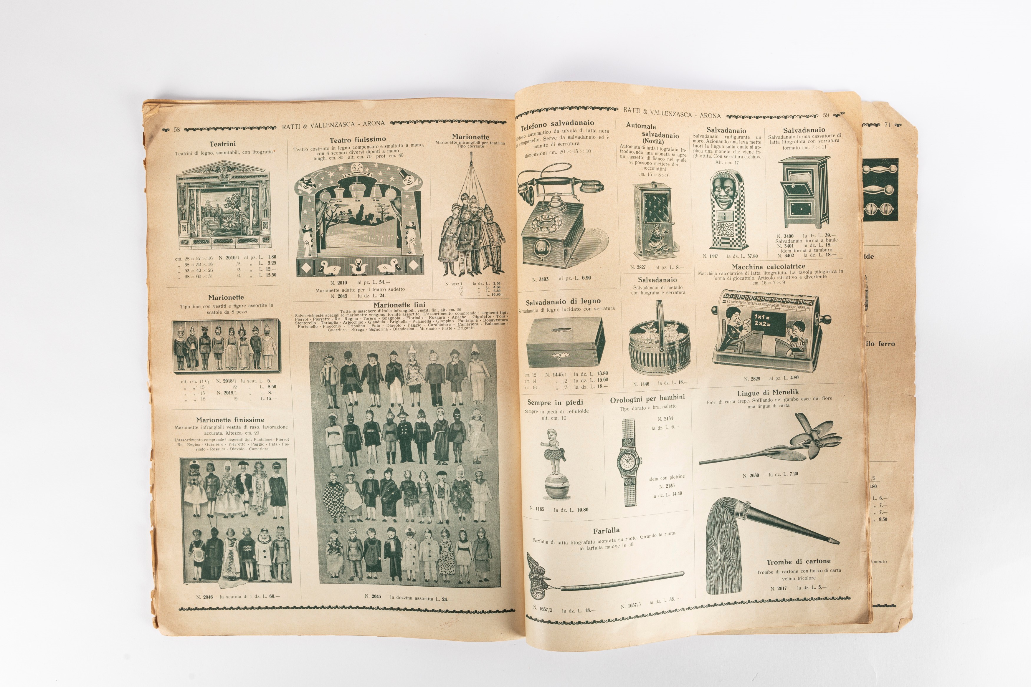 Ratti e Vallanzasca, Catalogo generale giocattoli, 1930