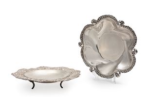 Two silver centerpiece, Italy 20th Century