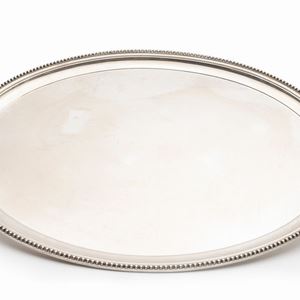 A silver tray, England, Early 20th Century