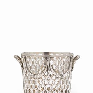 A silver basket, 19th Century