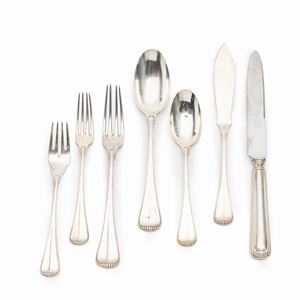 A silver cutlery service, Italy early 20th Century