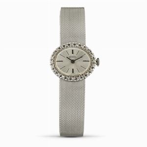 A 18K white gold wristwatch, Ernest Borel