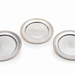 Three silver dishes, Italy 20th Century