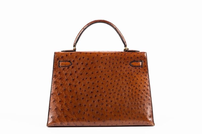 Hermès - cm 32 Ostrich Leather Kelly Sellier Bag 1988, Luxury Fashion