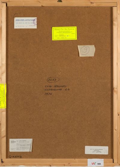 Costruzione C 6, 1972 - Olio su tela su masonite