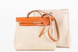 Canvas and Leather Herbag shoulder strap Bag