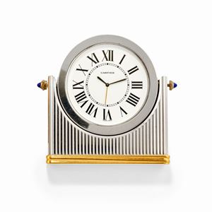 A stainless steel and metal gilted watch, Must de Cartier