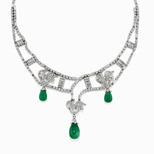  - Collana con smeraldi e diamanti