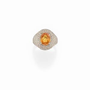  - Anello con zaffiro orange